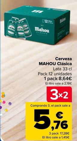 Oferta de Mahou - Cerveza Clasica por 8,64€ en Carrefour