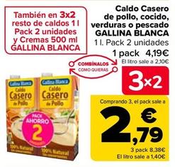 Oferta de Gallina Blanca - Caldo Casero De Pollo, Cocido, Verduras O Pescado por 4,19€ en Carrefour