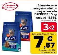 Oferta de Brekkies - Alimento Seco Para Gatos Adultos Buey O Pescado por 11,35€ en Carrefour