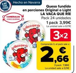 Oferta de La Vaca Que Ríe - Queso Fundido En Porciones Original O Light por 3,99€ en Carrefour
