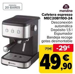 Oferta de Mandine - Cafetera Espresso MEC20B1100-24 por 49,9€ en Carrefour