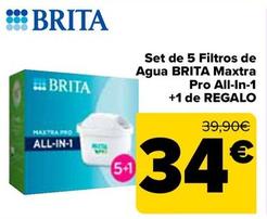 Oferta de Brita - Set De 5 Filtros De Agua Maxtra Pro All In 1 + 1 De Regalo por 34€ en Carrefour