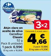 Oferta de Carrefour - Atun Claro En Aceite De Oliva Classic por 6,99€ en Carrefour