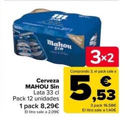 Oferta de Mahou - Cerveza Sin por 8,29€ en Carrefour