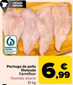 Oferta de Carrefour - Pechuga De Pollo Fileteada por 6,99€ en Carrefour