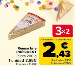 Oferta de Président - Queso Brie por 3,59€ en Carrefour