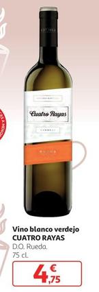 Oferta de Cuatro Rayas - Vino Blanco Verdejo por 4,75€ en Alcampo