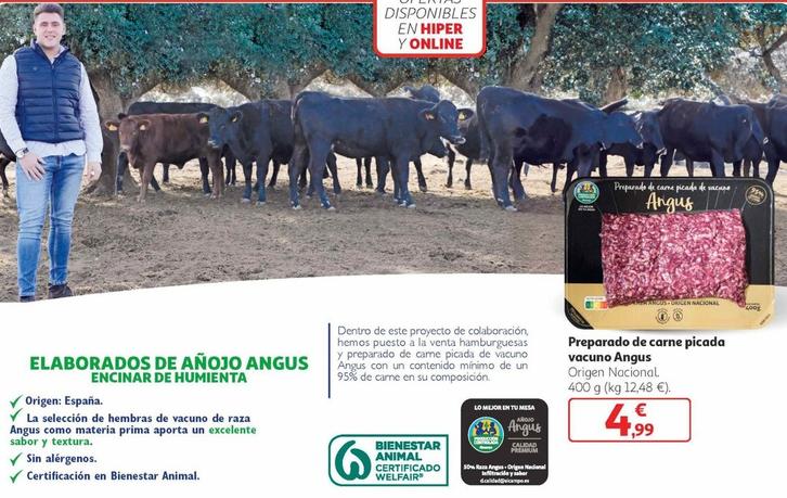 Oferta de Angus - Preparado De Carne Picada Vacuno  por 4,99€ en Alcampo