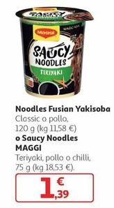 Oferta de Maggi - Noodles Fusian Yakisoba / Saucy Noodles por 1,39€ en Alcampo