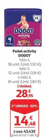 Oferta de Dodot - Pañal Activity por 28,95€ en Alcampo