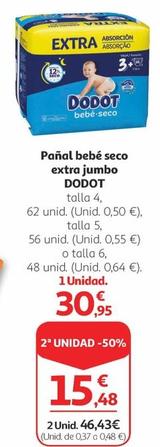 Oferta de Dodot - Pañal Bebé Seco Extra Jumbo por 30,95€ en Alcampo