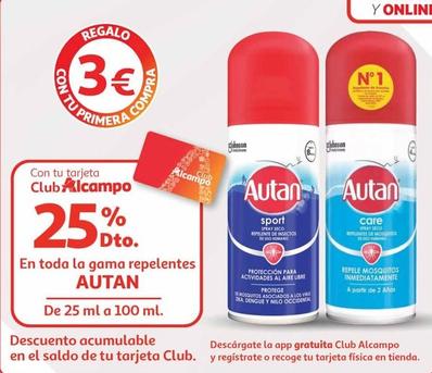 Oferta de Autan - En Toda La Gama Repelentes por 3€ en Alcampo