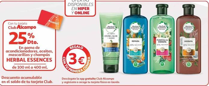 Oferta de Herbal Essences - En Gama De Acondicionadores, Aceites, Mascarillas Y Champus por 3€ en Alcampo