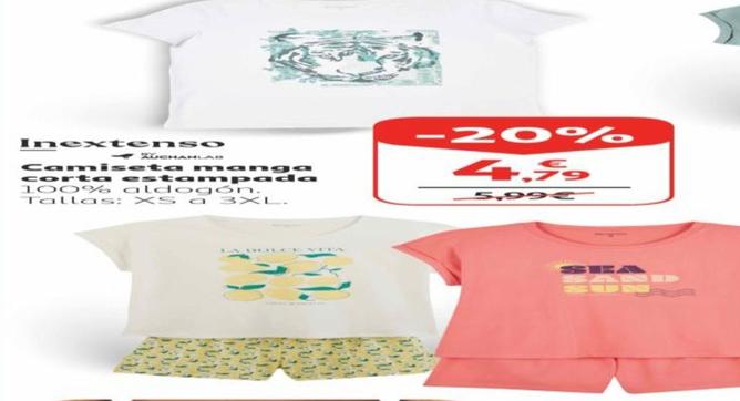 Oferta de Inextenso - Camiseta Manga Corta Estampada por 4,99€ en Alcampo