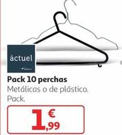 Oferta de Actuel - Pack 10 Perchas Metálicas O De Plástico por 1,99€ en Alcampo