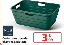Oferta de Actuel - Cesto Para Ropa De Plástico Reciclado por 3,99€ en Alcampo