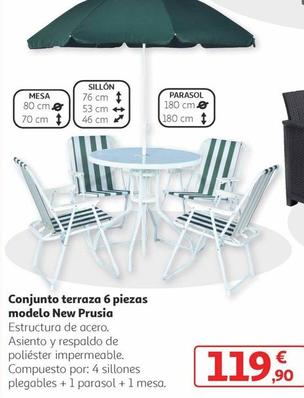 Oferta de Conjunto Terraza 6 Piezas Modelo New Prusia por 119,9€ en Alcampo