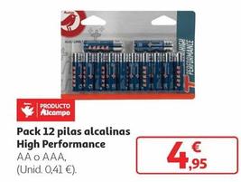 Oferta de Auchan - Pack Pilas Alcalinas High Performance por 4,95€ en Alcampo