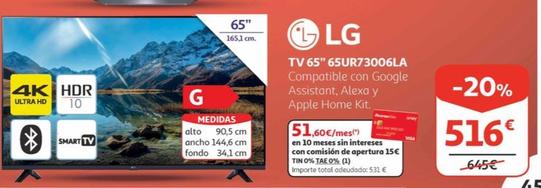 Oferta de Lg TV 65" 65UR73006LA por 516€ en Alcampo