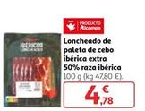 Oferta de Loncheado De Paleta De Cebo Ibérica Extra 50% Raza Ibérica por 4,78€ en Alcampo
