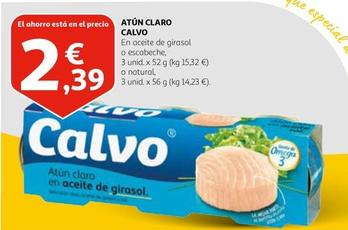 Oferta de Calvo - Atún Claro En Aceite De Girasol / Escabeche / Natural por 2,39€ en Alcampo