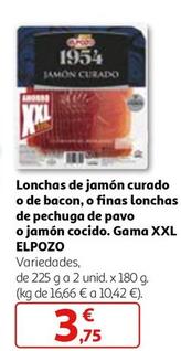 Oferta de Elpozo - Lonchas De Jamón Curado O De Bacon por 3,75€ en Alcampo