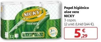 Oferta de Nicky- Papel Higiénico Aloe Vera por 5,29€ en Alcampo