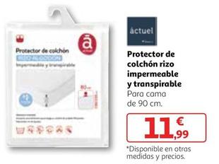 Oferta de Actuel - Protector De Colchón Rizo Impermeable Y Transpirable por 11,99€ en Alcampo
