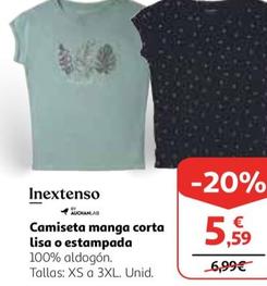 Oferta de Inextenso - Camiseta Manga Corta Lisa O Estampada por 5,59€ en Alcampo