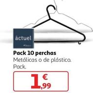 Oferta de Actuel - Pack 10 Perchas Metálicas / De Plástico por 1,99€ en Alcampo
