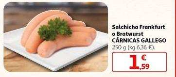 Oferta de Carnicas Gallego - Salchicha Frankfurt O Bratwurst por 1,59€ en Alcampo