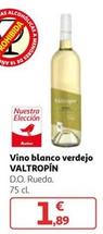 Oferta de Valtropín - Vino Blanco Verdejo por 1,89€ en Alcampo