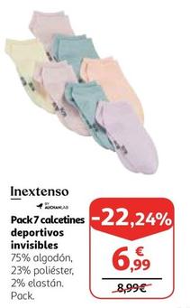 Oferta de Inextenso - Pack 7 Calcetines Deportivos Invisibles por 6,99€ en Alcampo