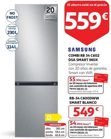 Oferta de Samsung - Combi RB 34 C602 DSA SMART INOX por 549€ en Alcampo