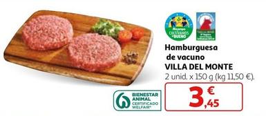 Oferta de Villa Del Monte - Hamburguesa De Vacuno por 3,45€ en Alcampo