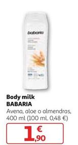 Oferta de Babaria - Body Milk por 1,9€ en Alcampo
