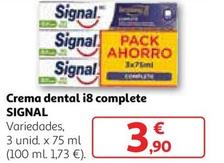 Oferta de Signal - Crema Dental I8 Complete por 3,9€ en Alcampo