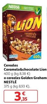 Oferta de Nestlé - Cereales Caramelo&chocolate Lion / Cereales Golden Graham por 3,35€ en Alcampo