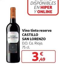 Oferta de San Lorenzo - Vino Tinto Reserva por 3,49€ en Alcampo
