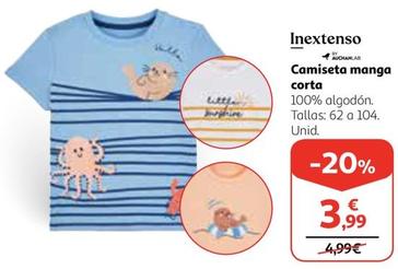 Oferta de Inextenso - Camiseta Manga Corta por 3,99€ en Alcampo