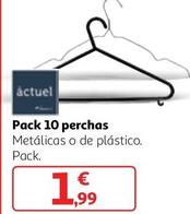 Oferta de Actuel - Pack 10 Perchas por 1,99€ en Alcampo