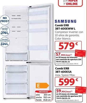 Oferta de Samsung - Combi ERB 38T-600EWW L por 579€ en Alcampo