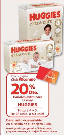 Oferta de Huggies - Panales Extra Care Disney en Alcampo