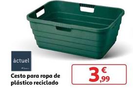 Oferta de Actuel - Cesto Para Ropa De Plástico Reciclado por 3,99€ en Alcampo