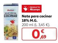 Oferta de Nata Para Cocinar 18% M.G. por 0,69€ en Alcampo