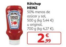 Oferta de Heinz - Kétchup 50% Menos De Azúcar Y Sal por 2,99€ en Alcampo