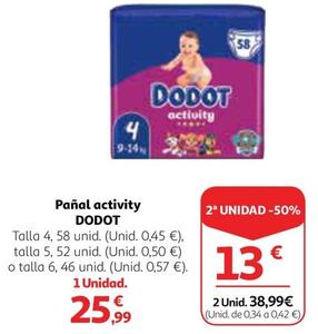 Oferta de Dodot - Pañal Activity por 25,99€ en Alcampo