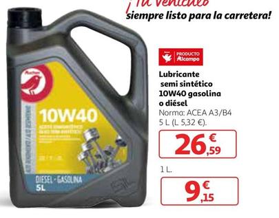 Oferta de Lubricante Semi Sintético 10w40 Gasolina O Diésel por 9,15€ en Alcampo