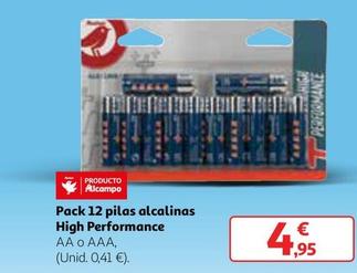 Oferta de Pack 12 Pilas Alcalinas High Performance por 4,95€ en Alcampo