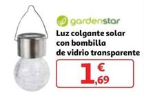 Oferta de Gardenstar - Luz Colgante Solar Con Bombilla De Vidrio Transparente por 1,69€ en Alcampo